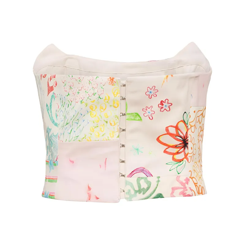 COLLINA STRADA Graphic-print Strapless Top-1