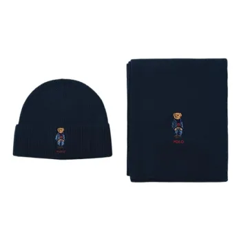 Polo Ralph Lauren Wool Nylon Knit Scarves Unisex Dark Blue