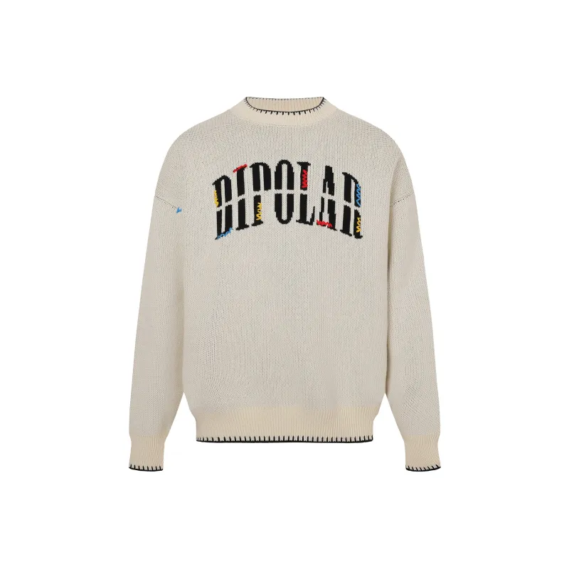 BIPOLAR Sweater Unisex Black Apricot Blue-4