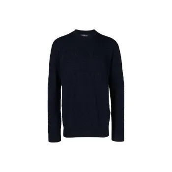 VERSACE Logo Jacquard Crewneck Sweater