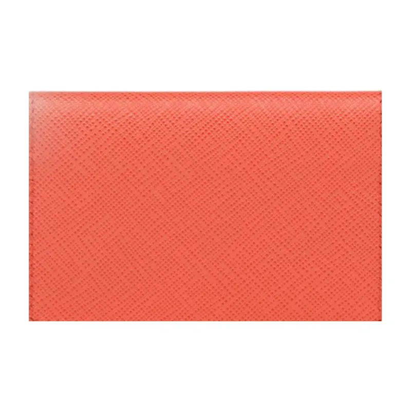 PRADA Saffiano Leather Card Holder Card Holder Women's Orange-4