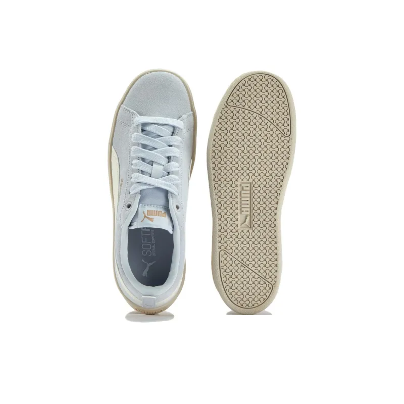PUMA Smash Platform Anti Slip Wear Resistant Low Top Skateboard Shoes Women's Blue White-5