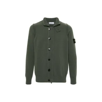 STONE ISLAND High Neck Knitted Cardigan