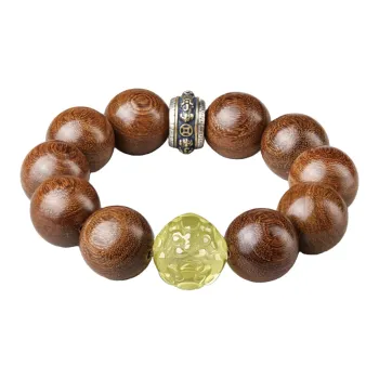 Moonstone Edge Golden Sandalwood Bracelets Men's