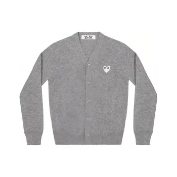 CDG Play Sweater Men's Light Gray