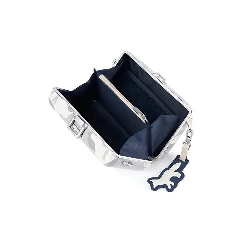 SAMSONITE MAISON KITSUNE Collaboration Polycarbonate Shoulder Bag Crossbody Bag Small Size Men's White-2