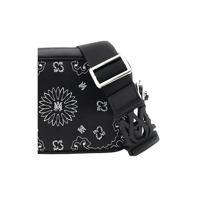 AMIRI Cow Leather Camera Bag Shoulder Bag Crossbody Bag Men's Black-3