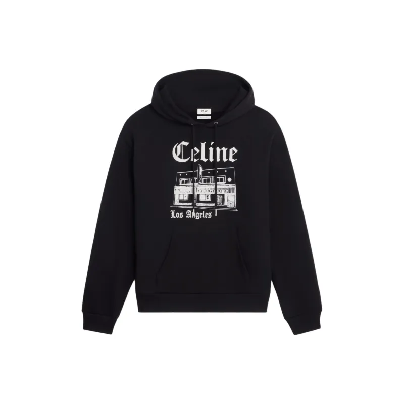 CELINE Troubadour Loose Hoodie In Cotton Fleece-0