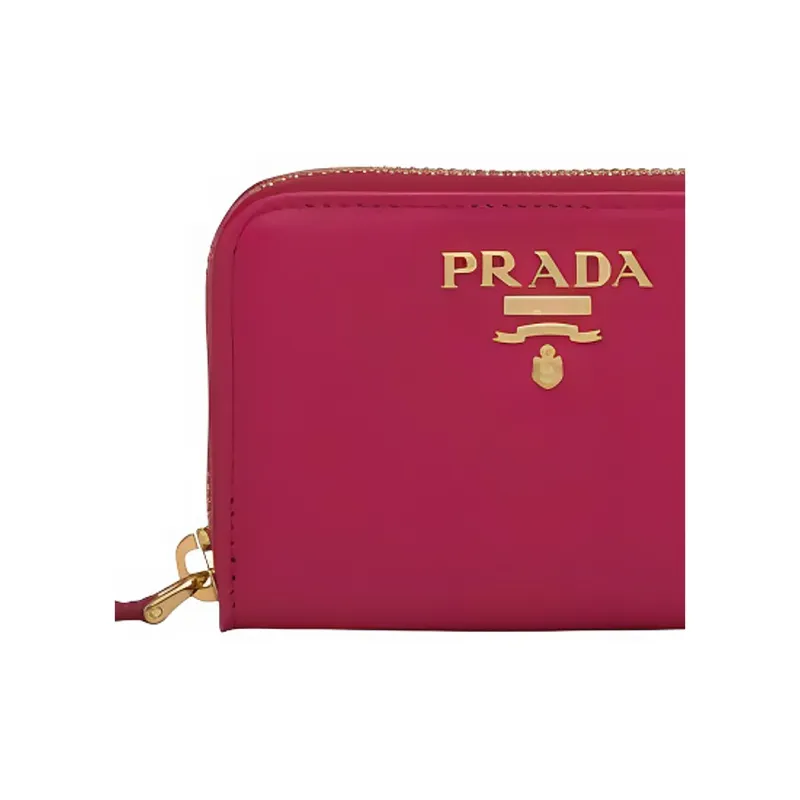 PRADA Saffiano Leather Wallet Women's Pink Peony-4