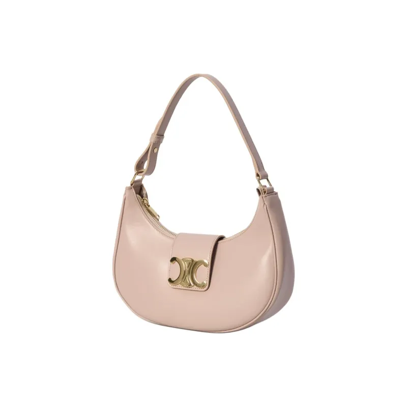 CELINE AVA Calfskin Handbag, Shoulder Bag Medium Size Women's Orange Pink-1