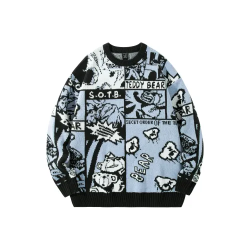 The Secret Order Of The Teddy Bear Knitwear Unisex Sky Blue