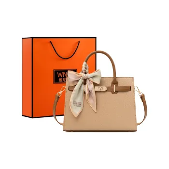 Vigno Synthetic Leather Handbag, One Shoulder, Crossbody Bag Regular Women's Apricot