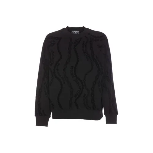 VERSACE JEANS COUTURE Flocked Crewneck Sweatshirt