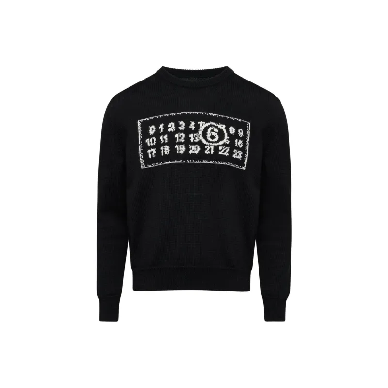 MM6 Maison Margiela Numbers motif Crew neck Jumper-0