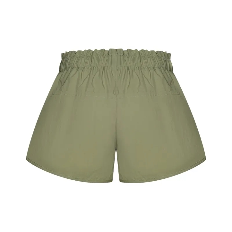 URBAN REVIVO Casual Shorts Women's Gray Green-1