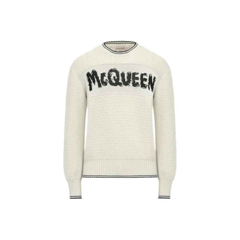 Alexander McQueen Logo Embroidered Sweater-0