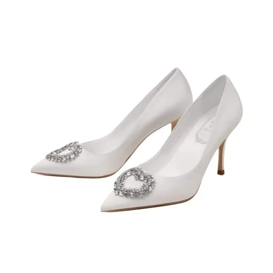 Houseofavenues High Heels Women's White-1