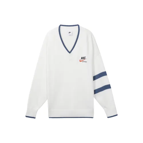 Nike SS23 Men's Trend Striped Print Pullover Sweater Off White