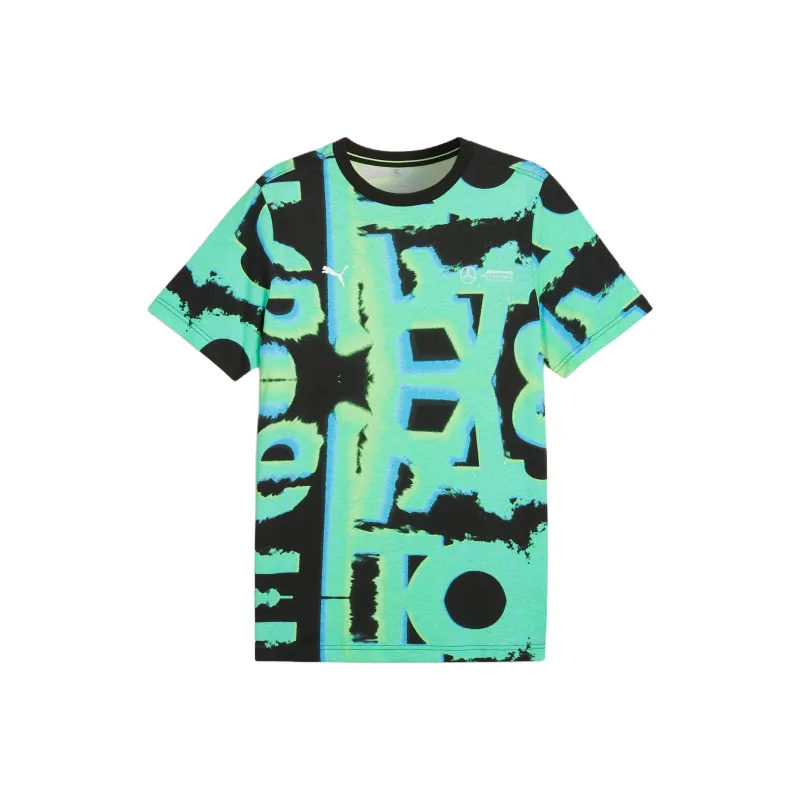PUMA Mercedes AMG Petronas F1AOP MAPF1 T Shirt Men's Black Green-0