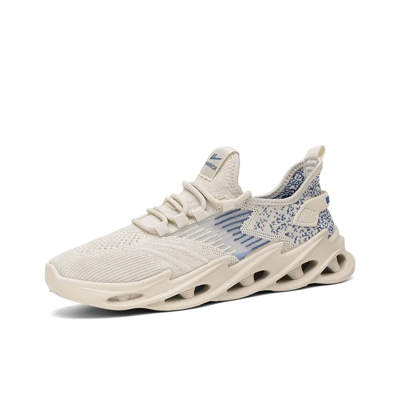 Warrior Abrasion Resistant Slip Resistant Low Top Casual Training Running Shoes Men's Beige-1