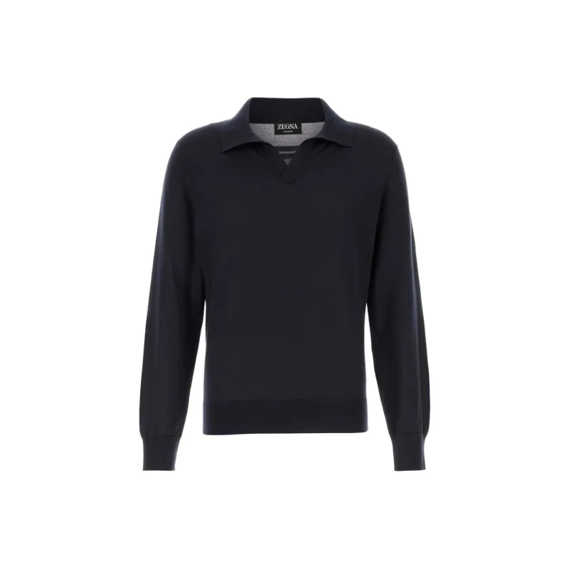 Zegna SS25 Polo Shirt Men's Midnight Blue-0