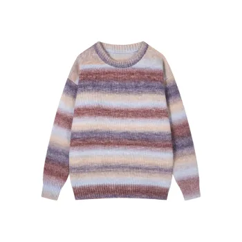 China Aerospace Sweater Fall Unisex Light Blue Brown Fantasy Color