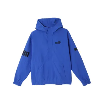 PUMA POWERWINDBREAKER HOODED 1/2 ZIP Sweatshirt Men's Electric Blue