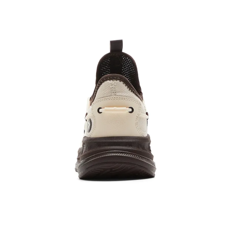 PEAK Cushioning Rebound Abrasion Resistant Slip Resistant Low Top Running Shoes Women's Light Card Brown-4