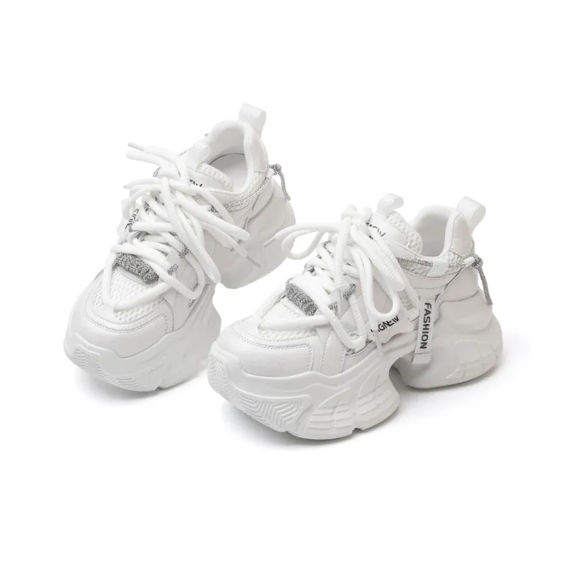 Cigna Abrasion Resistant Low Top Chunky Sneakers Women's Pearl White-1
