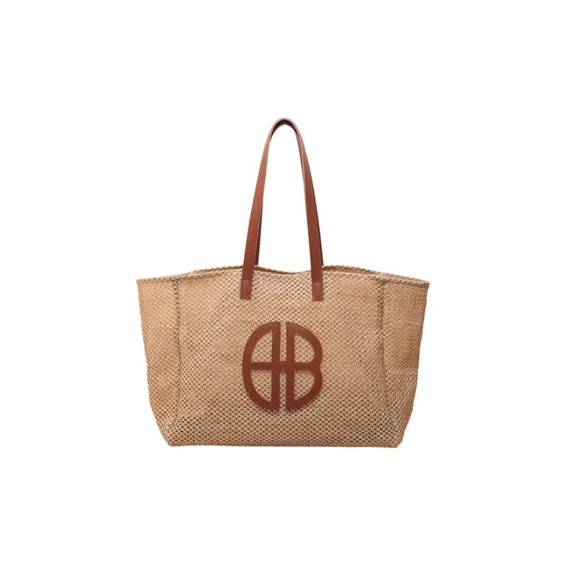 RKM Woven Tote Bag, Shoulder Bag Women's Brown-0