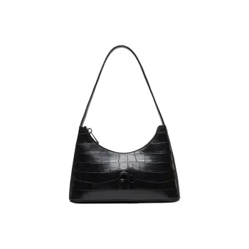 Furla Diamante Leather Handbag Shoulder Bag Women's Black