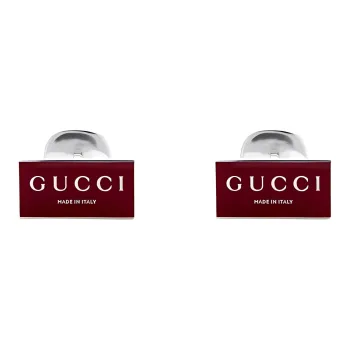 GUCCI Enamel 925 Sterling Silver Cufflinks Unisex Red