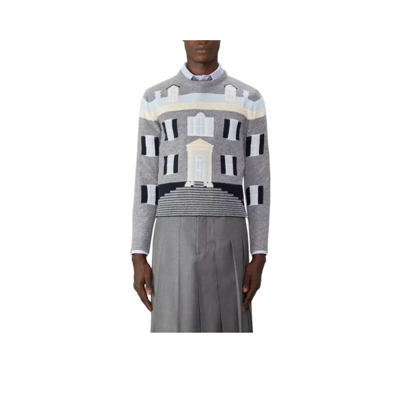 THOM BROWNE House Intarsia knit Wool Jumper-0