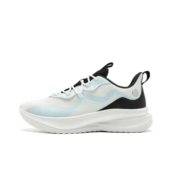 QIAODAN Cushioning, Slip Resistant, And Abrasion Resistant Low Top Casual Running Shoes Men's White Blue