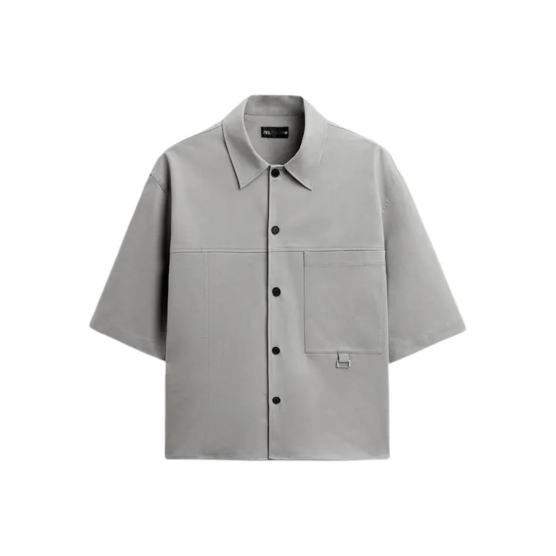 ZARA Shirts Men Light Gray-0