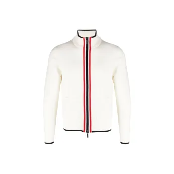 THOM BROWNE Rwb Stripe Funnel Neck Cardigan