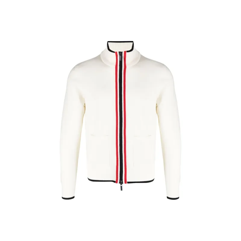 THOM BROWNE Rwb Stripe Funnel Neck Cardigan-0