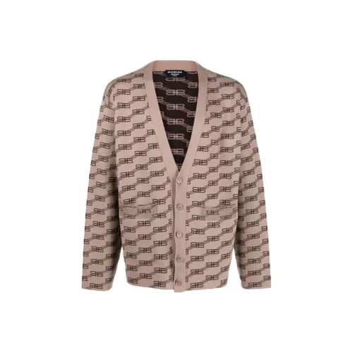 Balenciaga Logo Intarsia Knit Cardigan