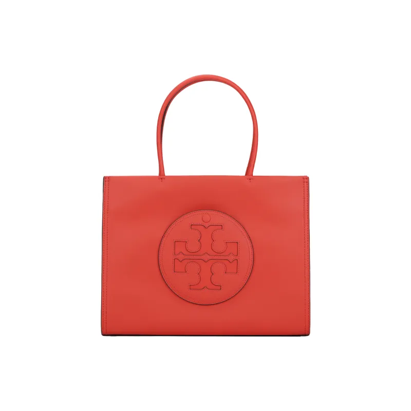 TORY BURCH Ella Synthetic Leather Tote Bag, Shopping Bag, Shoulder Bag, Crossbody Bag, Handbag Trumpets Women's Red-0