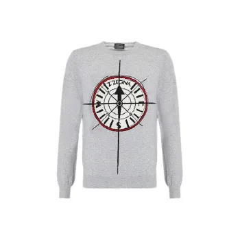 Zegna Loose Fit Knitwear Men's Light Gray