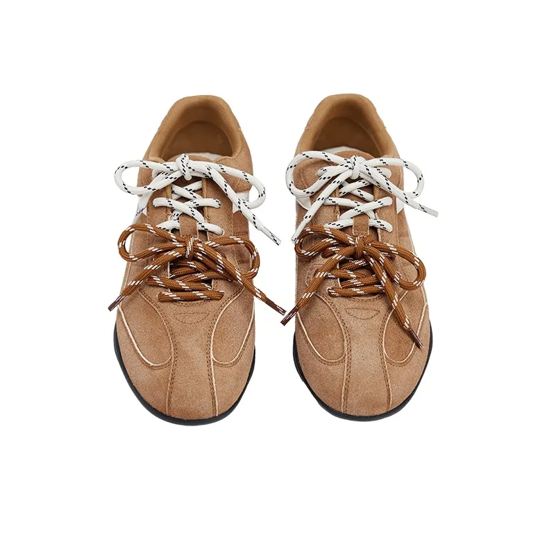 URBAN REVIVO Slip Resistant Low Top Casual Shoes Women's Khaki Brown-2