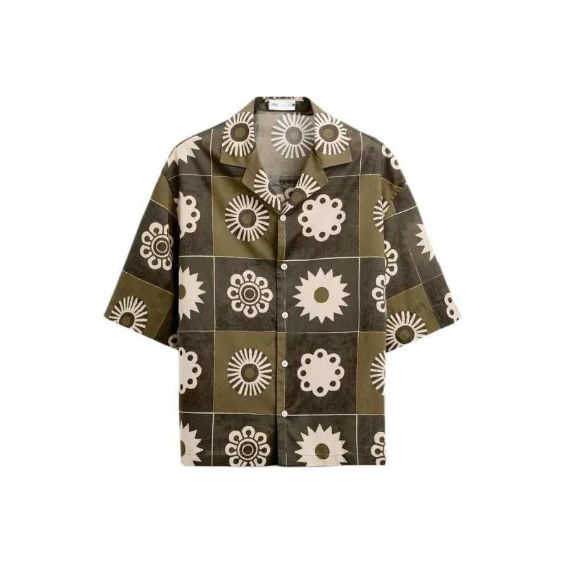 ZARA Shirts Men Khaki-0