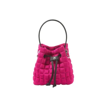 BPRIME 3D Cube Heat Formed Fabric Bucket Bag, Shoulder Bag, Crossbody Bag, Handbag Mini Women's Water Red