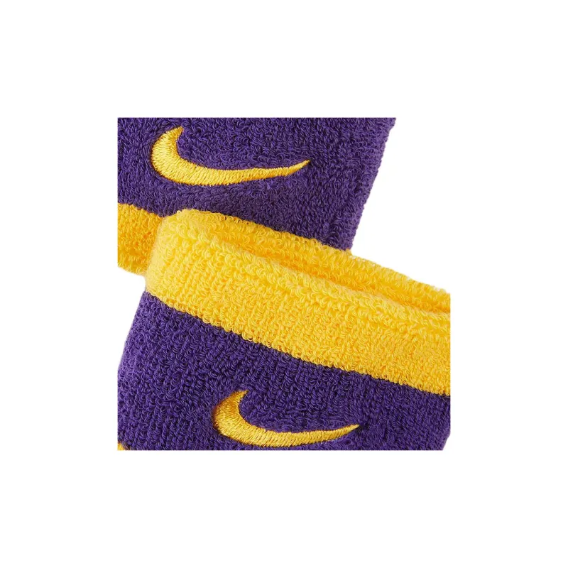 Nike Sports Wristbands Breathable One Size Yellow & Purple Patchwork Elastic Fabric Unisex-3