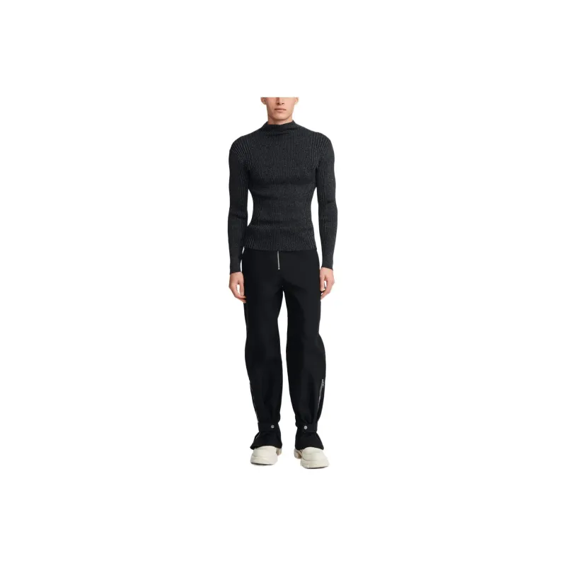 DION LEE Ribbed-Knit Long-Sleeved Metallic Jumper-0