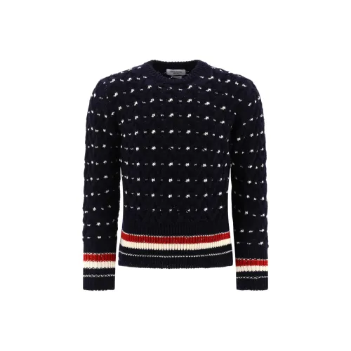 THOM BROWNE Thome Brown Crewneck Cable Knit Sweater