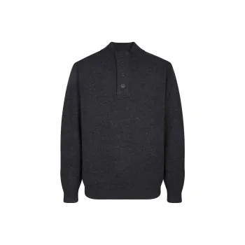 BARBOUR High Neck Half Buttoned Knit Jumper