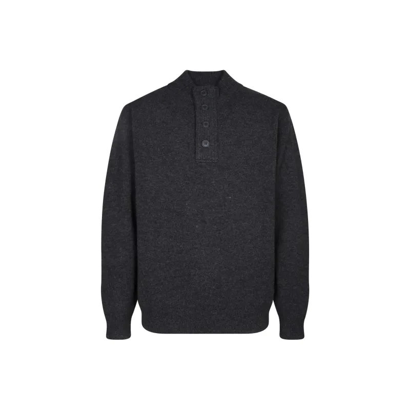 BARBOUR High Neck Half Buttoned Knit Jumper-0