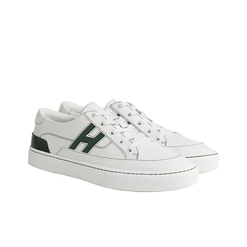 HERMES Deep Low Top Skateboard Shoes Men's White-2