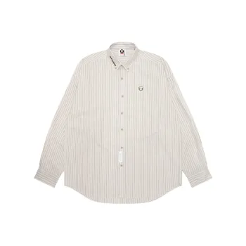 Aape By *A Bathing APE® Logo patch Striped Shirt
